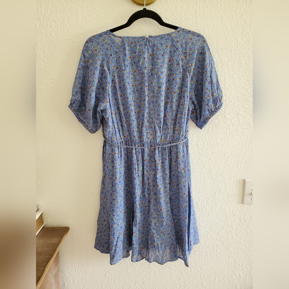 Madewell Button Dress PANSY FLORAL blue viscose Caliso Floral Size 6 $128 - Picture 10 of 16